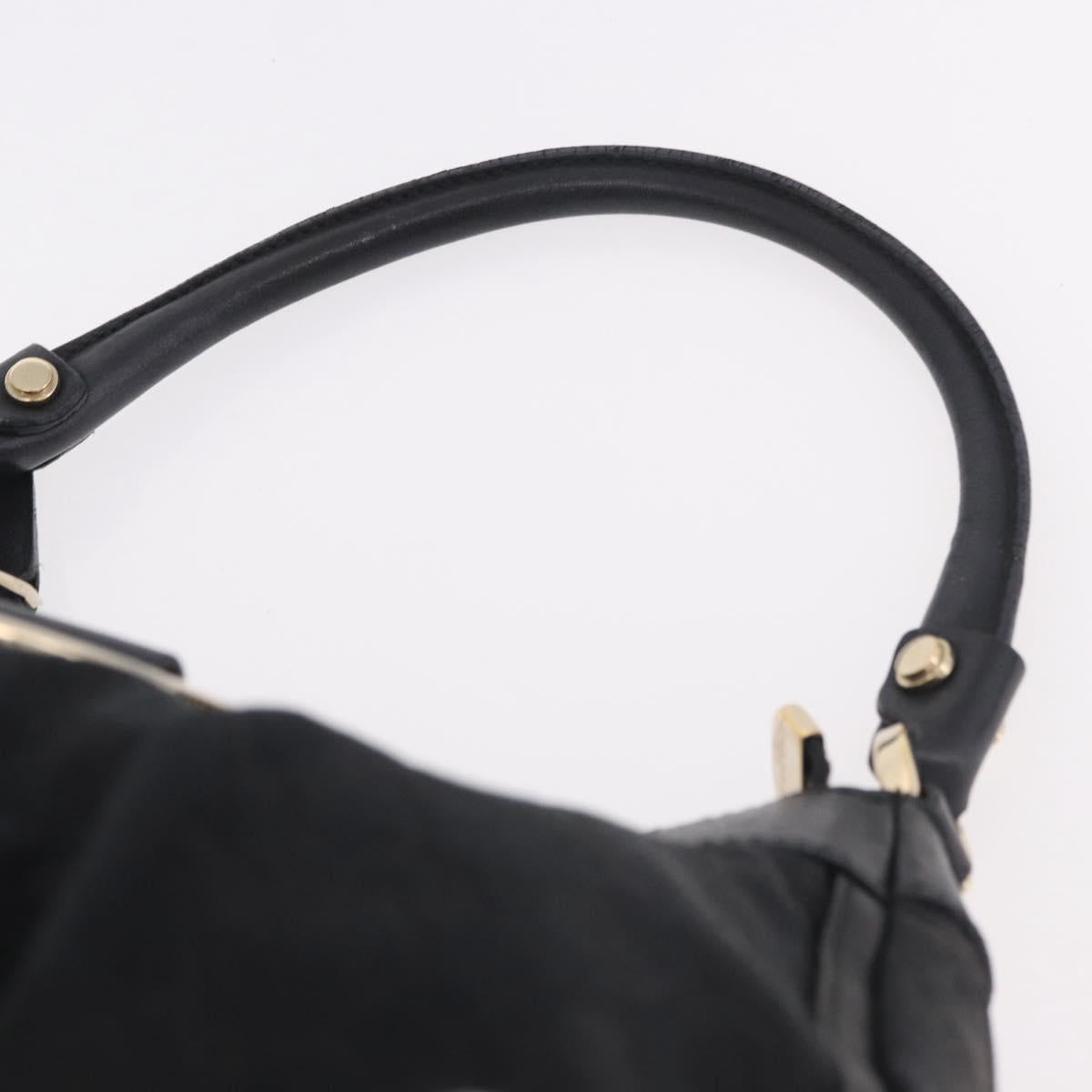 GUCCI GG Canvas Abbey Shoulder Bag Black Gold 190525 Auth 185668V