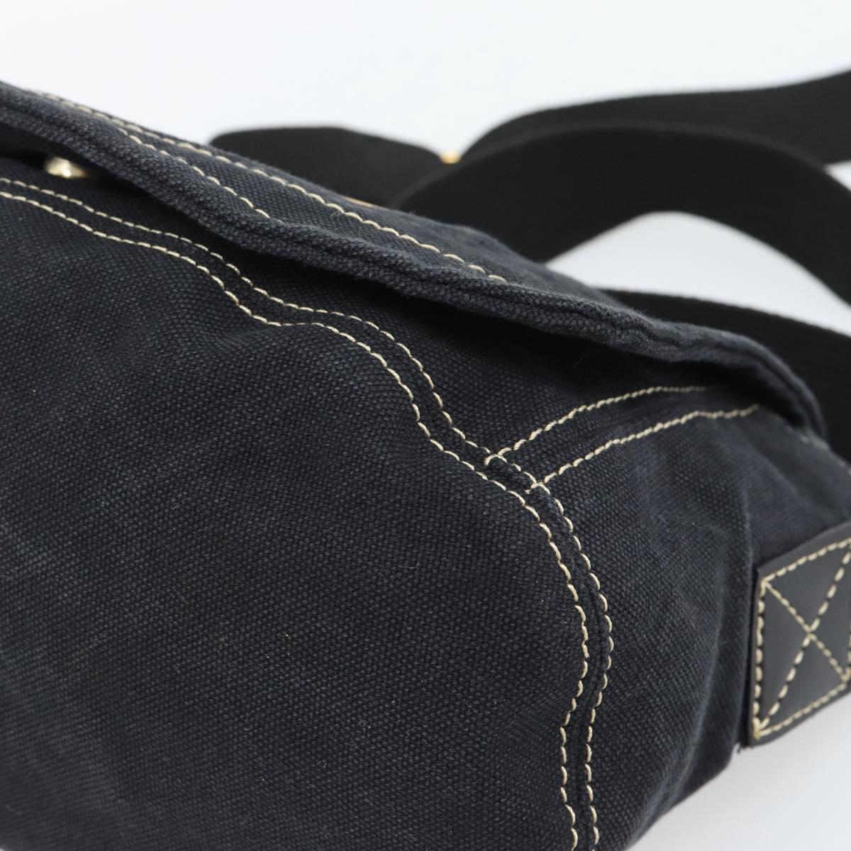 Vivienne Westwood Shoulder Bag Canvas Black Gold Auth 185669A