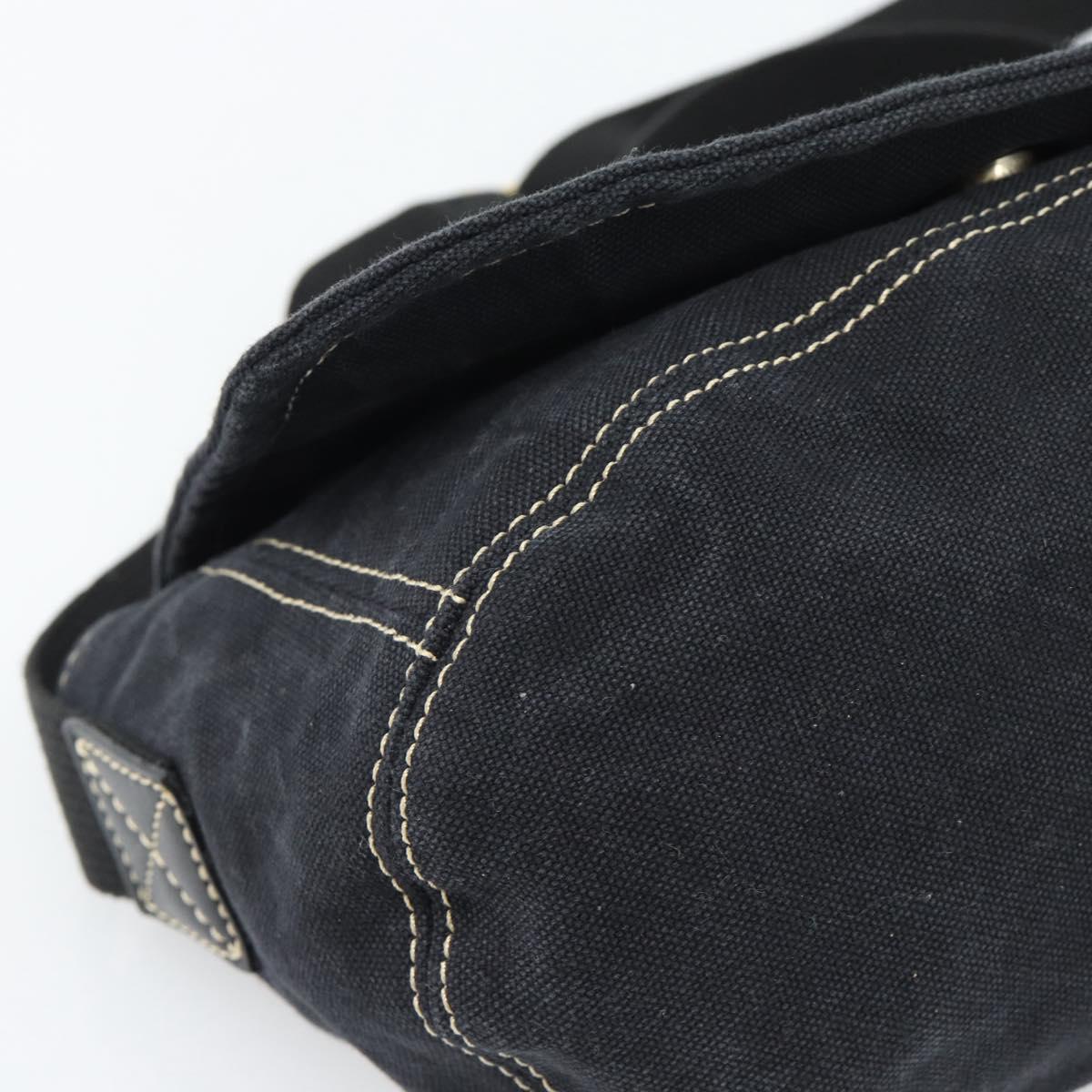 Vivienne Westwood Shoulder Bag Canvas Black Gold Auth 185669A