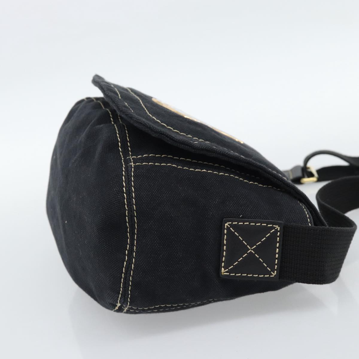 Vivienne Westwood Shoulder Bag Canvas Black Gold Auth 185669A