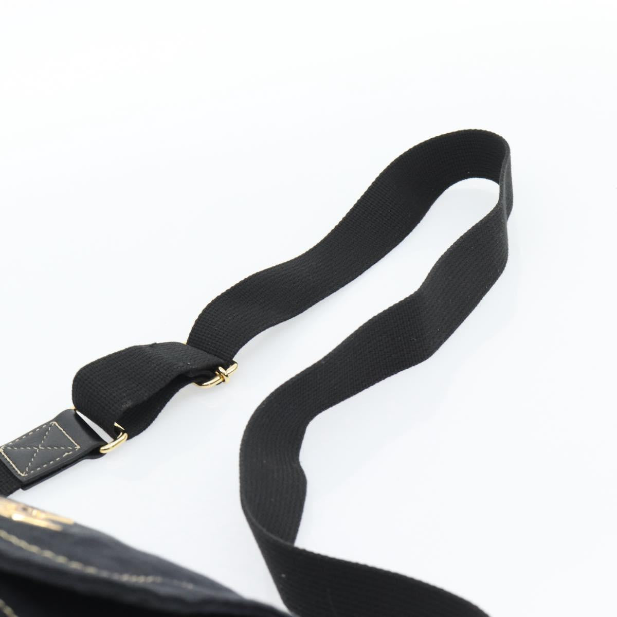 Vivienne Westwood Shoulder Bag Canvas Black Gold Auth 185669A