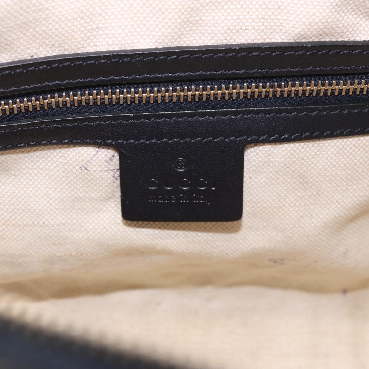 GUCCI GG Canvas Sherry Line Hand Bag Navy Gold 269876 Auth 185673A
