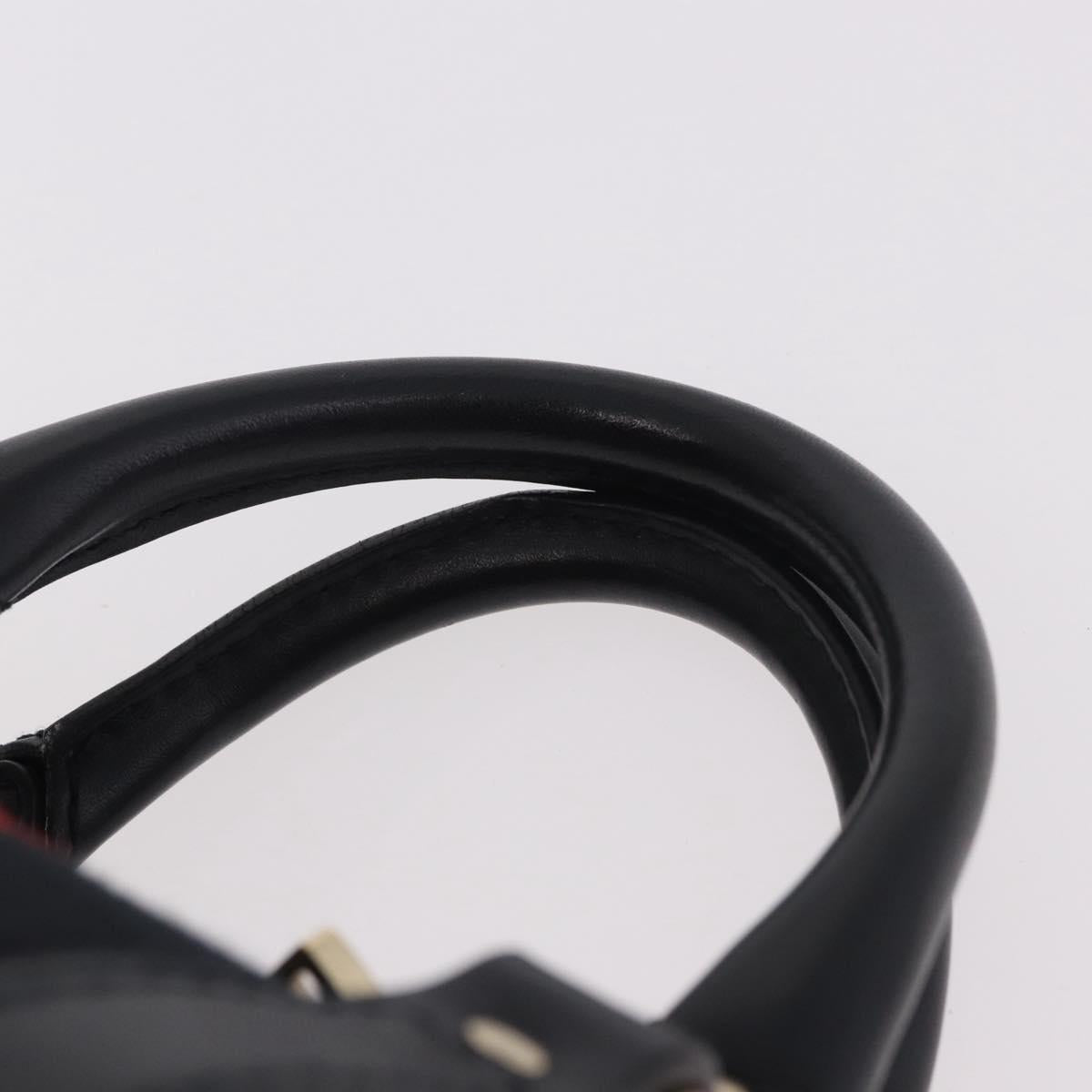 GUCCI GG Canvas Sherry Line Hand Bag Navy Gold 269876 Auth 185673A