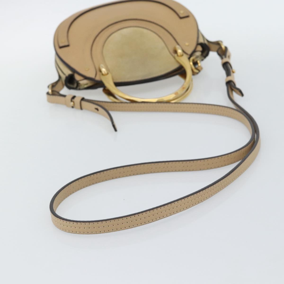 Chloe Hand Bag Leather 2way Beige Gold Auth 185674A