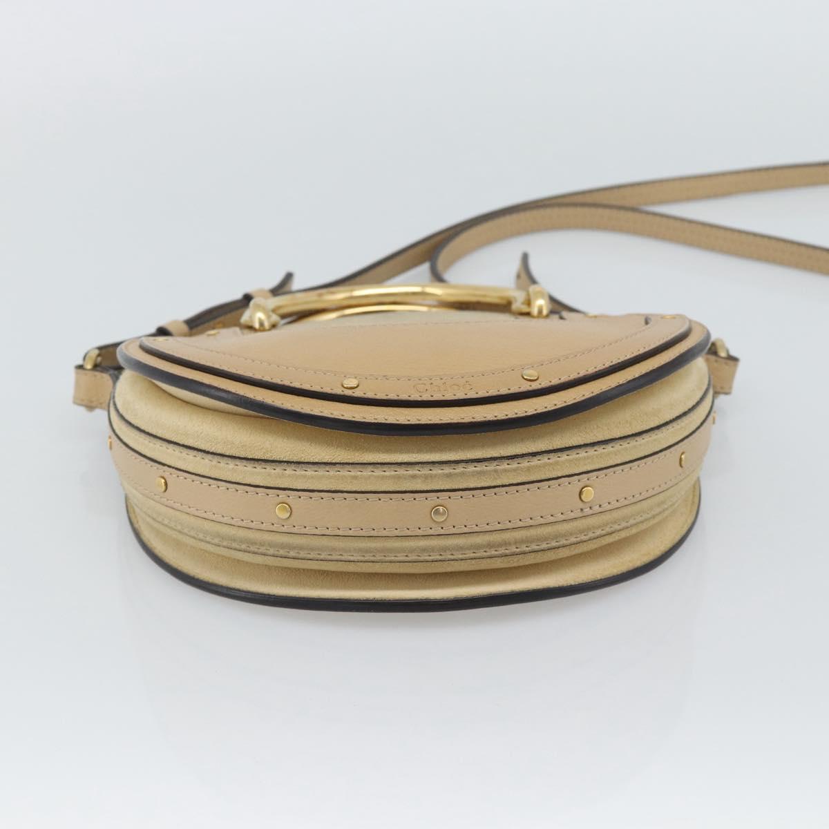 Chloe Hand Bag Leather 2way Beige Gold Auth 185674A
