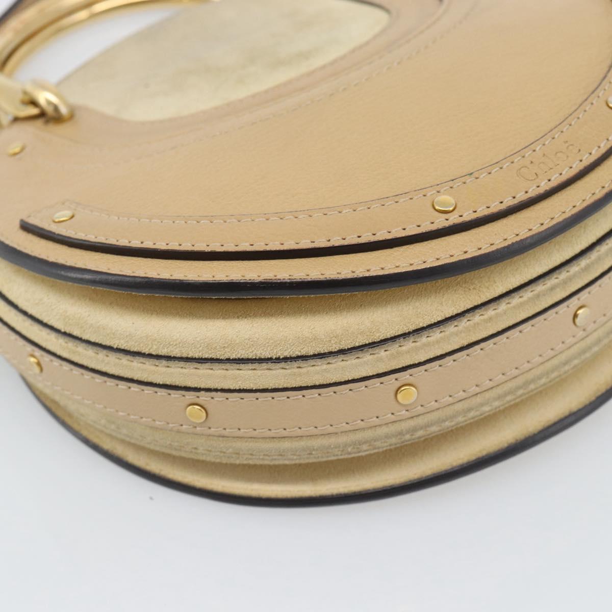 Chloe Hand Bag Leather 2way Beige Gold Auth 185674A