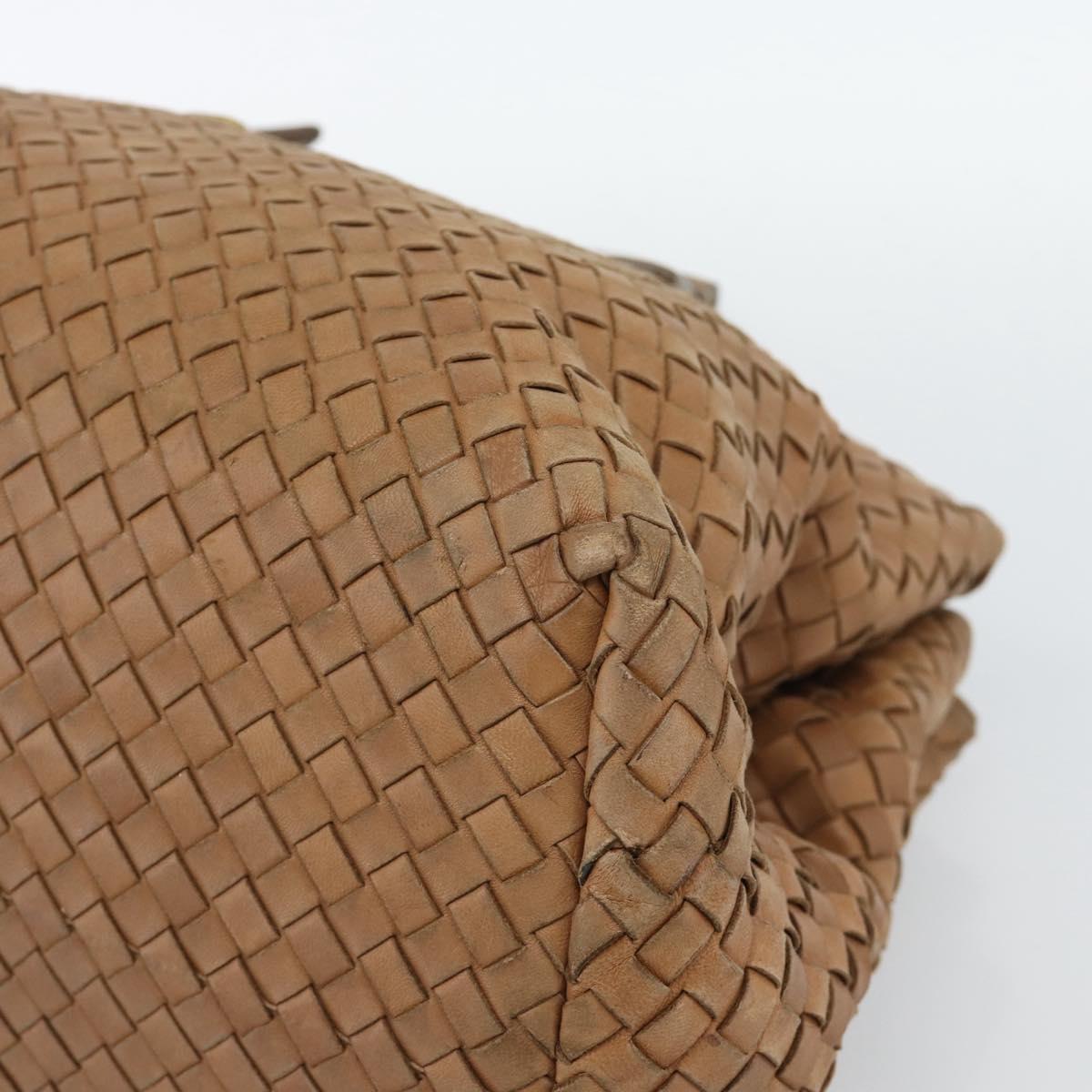BOTTEGA VENETA INTRECCIATO Hand Bag Leather Brown Gold 171265 Auth 185676