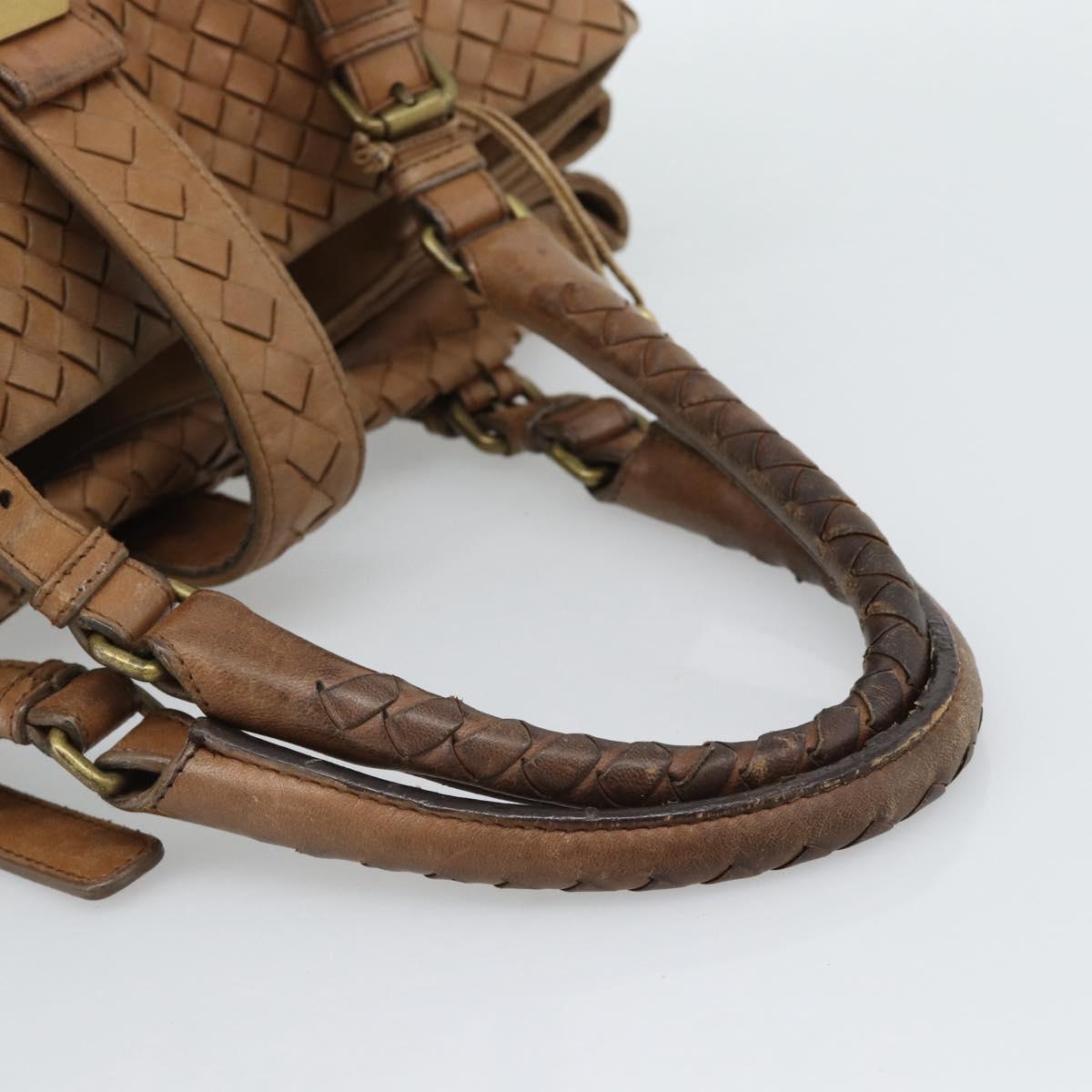 BOTTEGA VENETA INTRECCIATO Hand Bag Leather Brown Gold 171265 Auth 185676