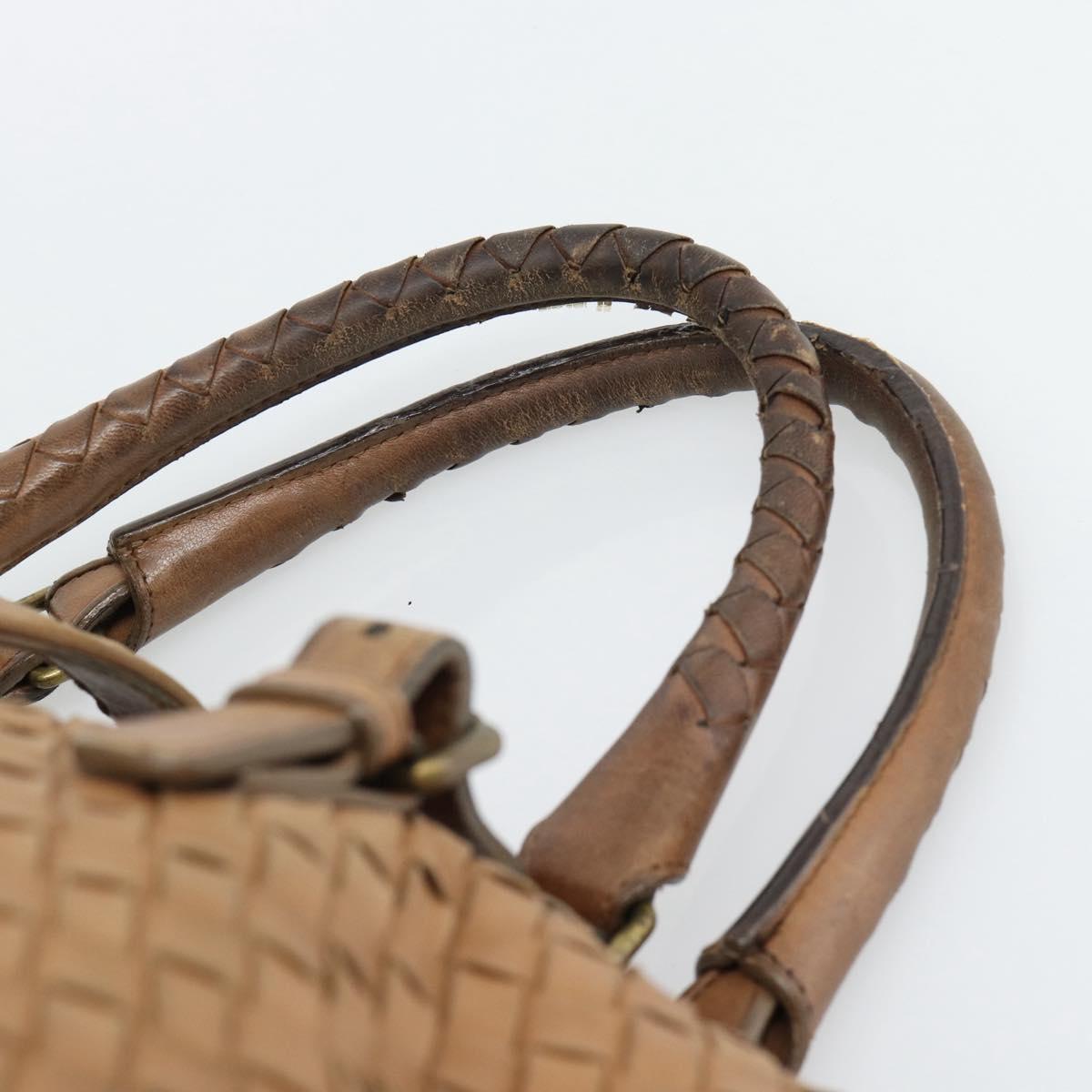 BOTTEGA VENETA INTRECCIATO Hand Bag Leather Brown Gold 171265 Auth 185676