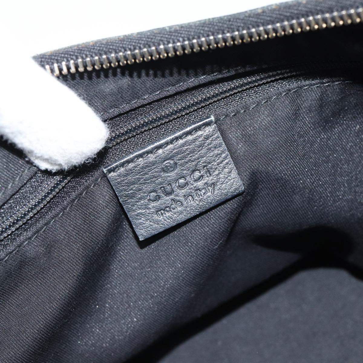 GUCCI GG Canvas Abbey Shoulder Bag Black Gold 190525 Auth 185679V