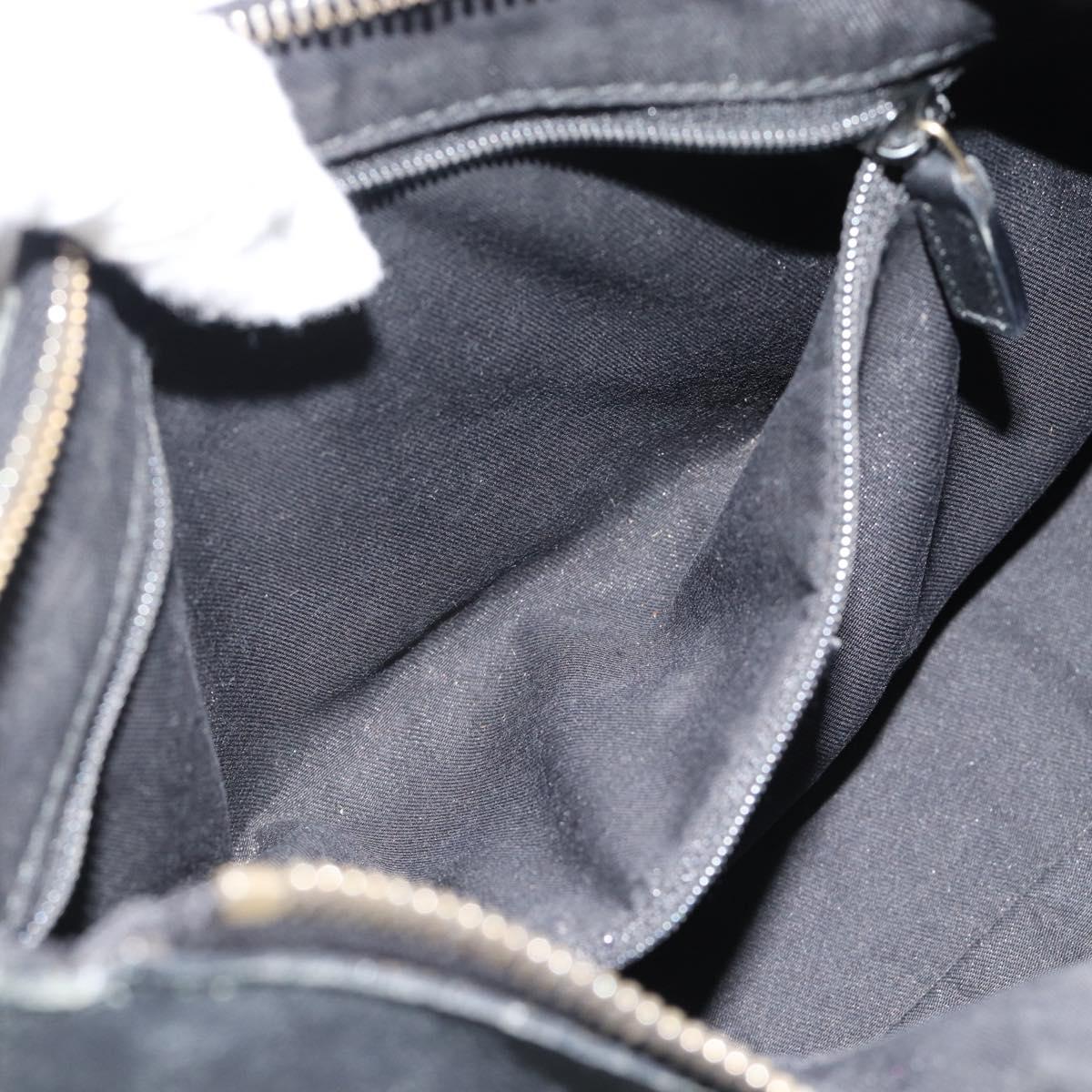 GUCCI GG Canvas Abbey Shoulder Bag Black Gold 190525 Auth 185679V