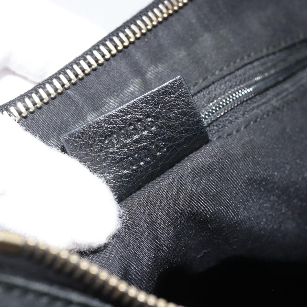 GUCCI GG Canvas Abbey Shoulder Bag Black Gold 190525 Auth 185679V