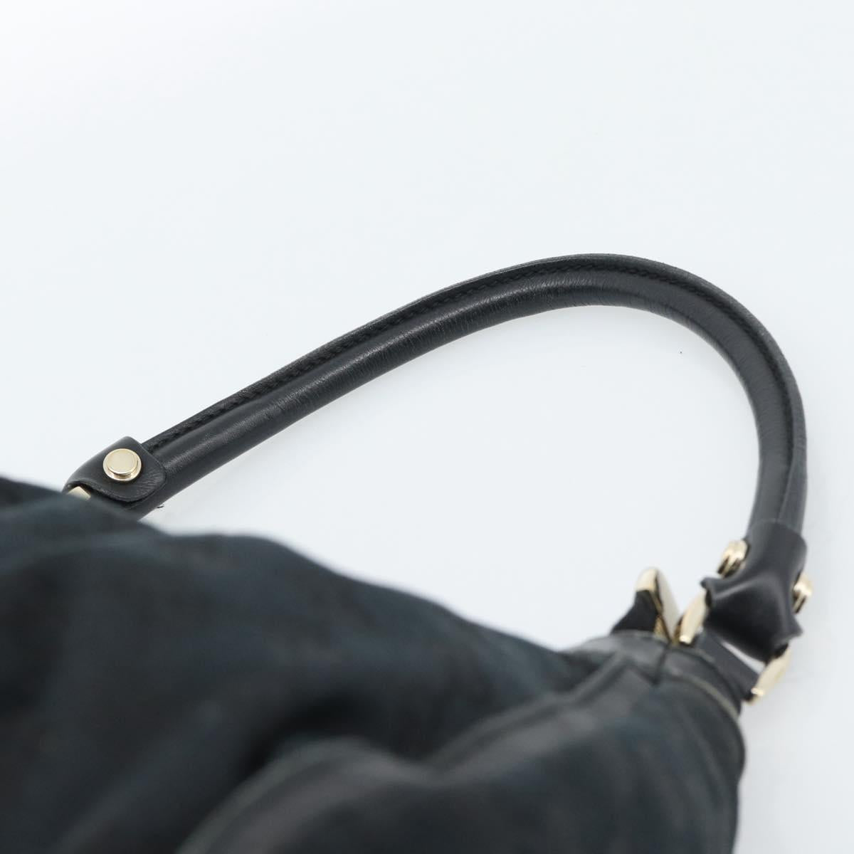GUCCI GG Canvas Abbey Shoulder Bag Black Gold 190525 Auth 185679V