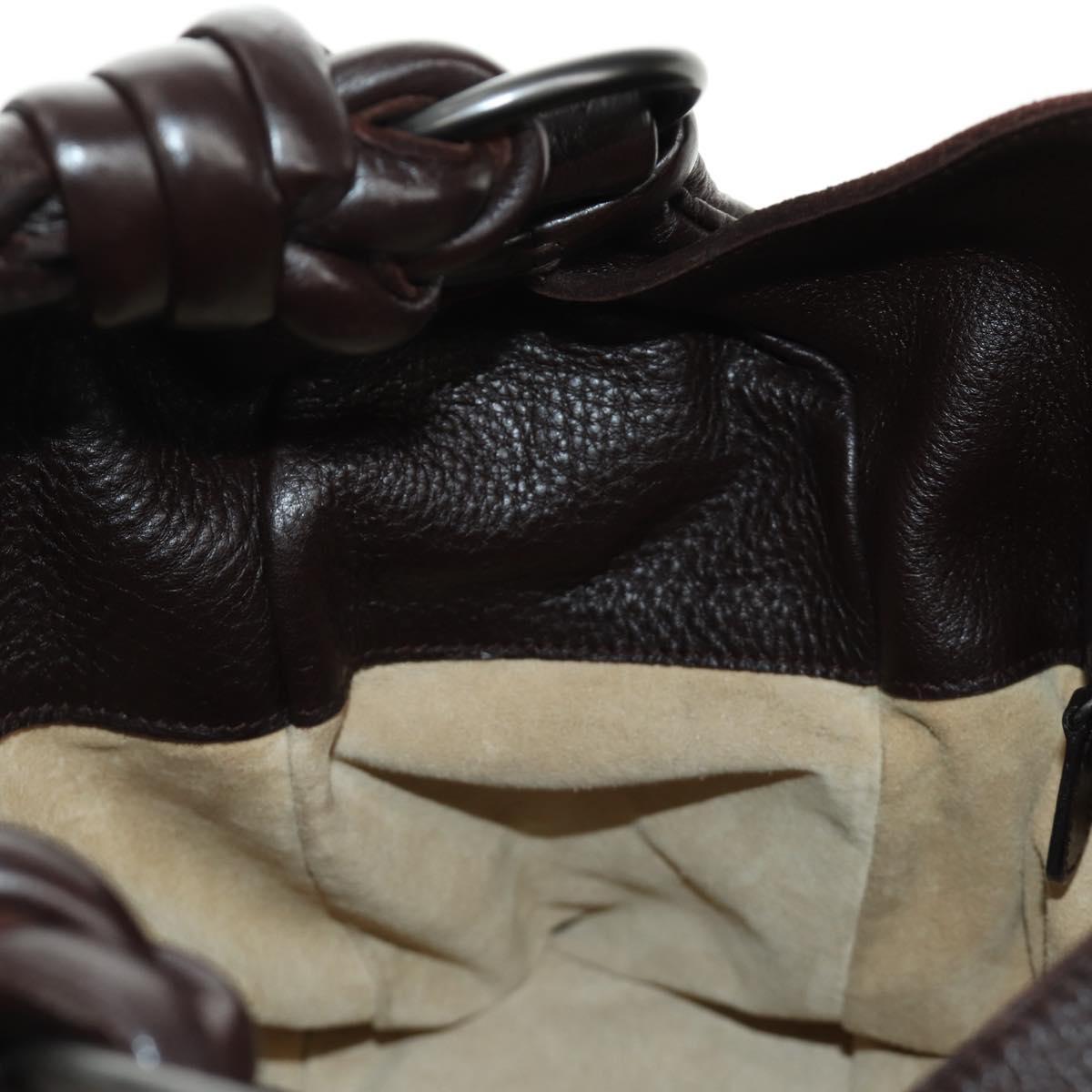 BOTTEGA VENETA INTRECCIATO Cocker Hand Bag Leather Brown Auth 185683V