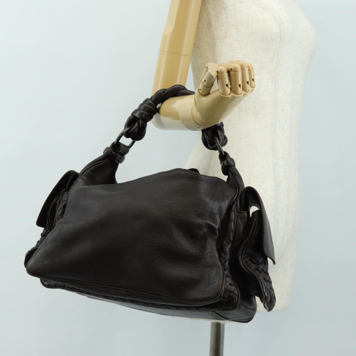 BOTTEGA VENETA INTRECCIATO Cocker Hand Bag Leather Brown Auth 185683V