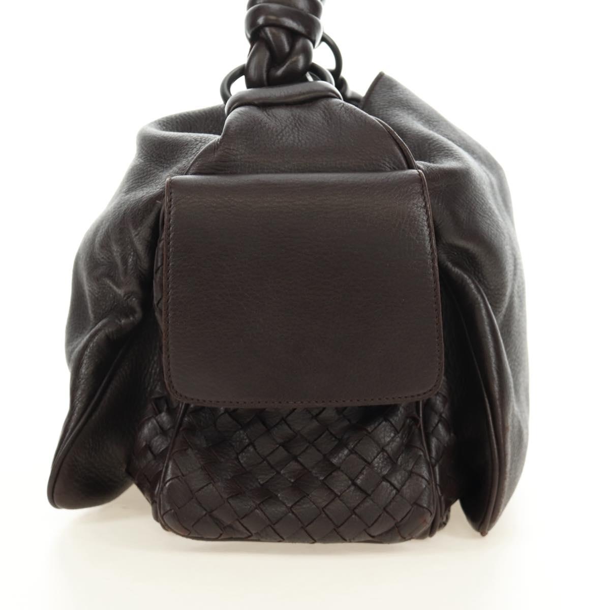 BOTTEGA VENETA INTRECCIATO Cocker Hand Bag Leather Brown Auth 185683V