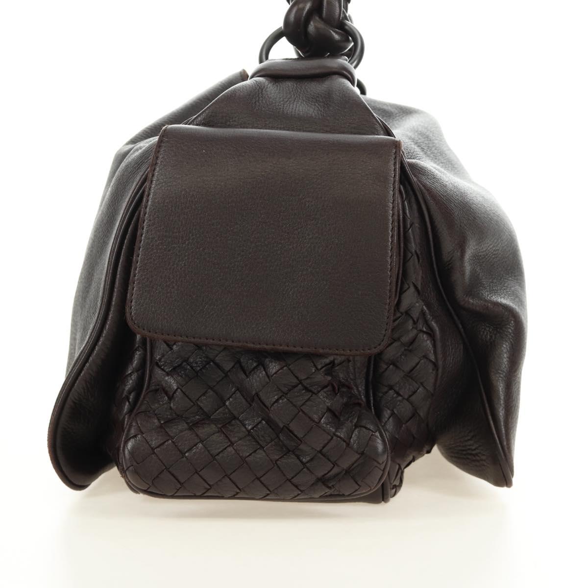 BOTTEGA VENETA INTRECCIATO Cocker Hand Bag Leather Brown Auth 185683V