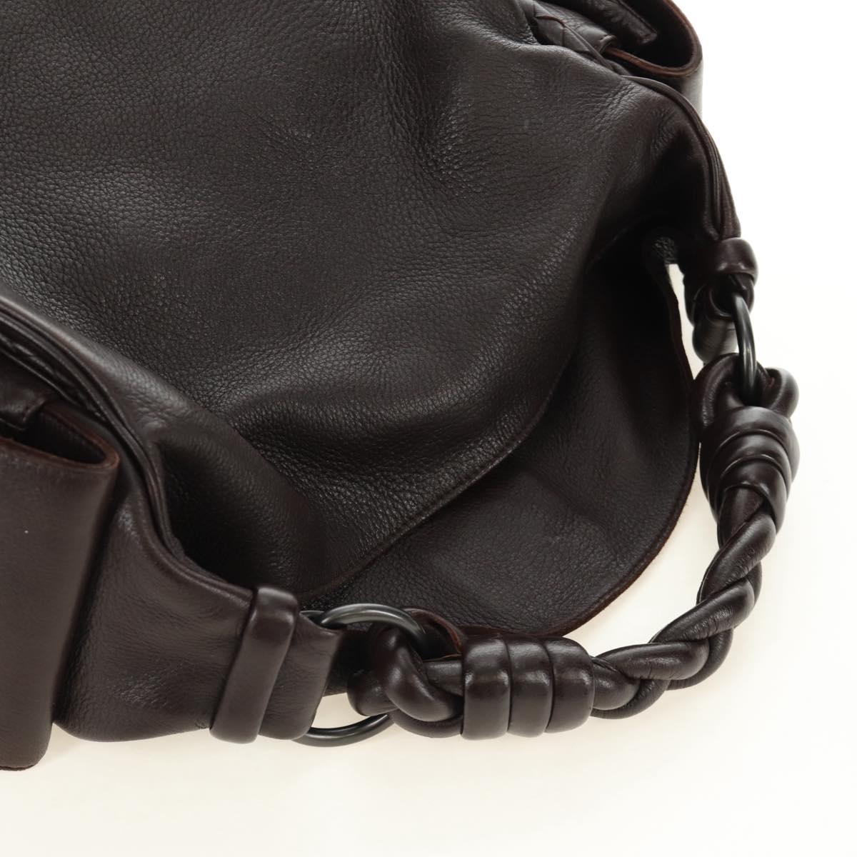 BOTTEGA VENETA INTRECCIATO Cocker Hand Bag Leather Brown Auth 185683V