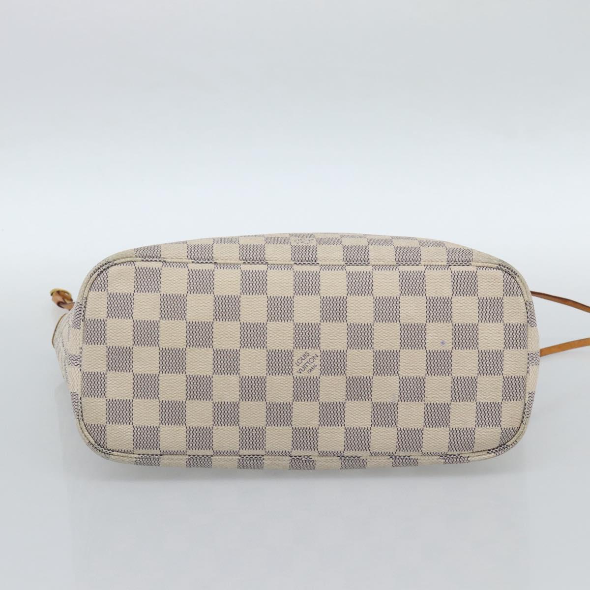LOUIS VUITTON Damier Azur Neverfull PM Tote Bag N41362 LV Auth 185688