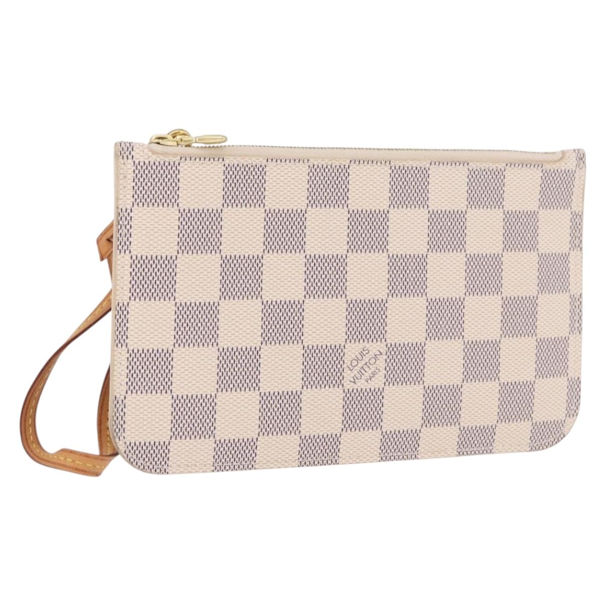 LOUIS VUITTON Damier Azur Neverfull PM Pouch Accessory Pouch LV Auth 185689