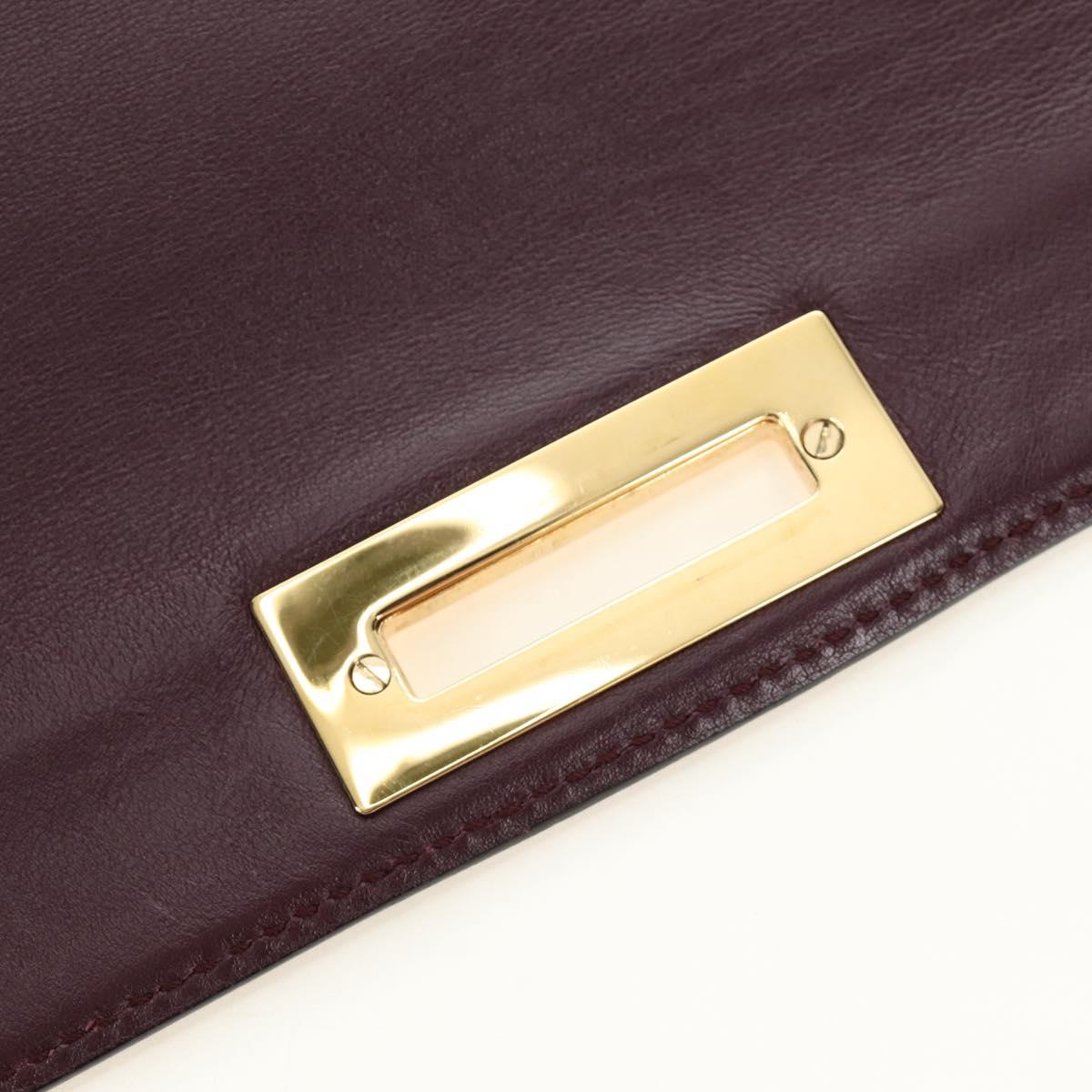 Salvatore Ferragamo Gancini Hand Bag Leather 2way Purple Gold Auth 185691A