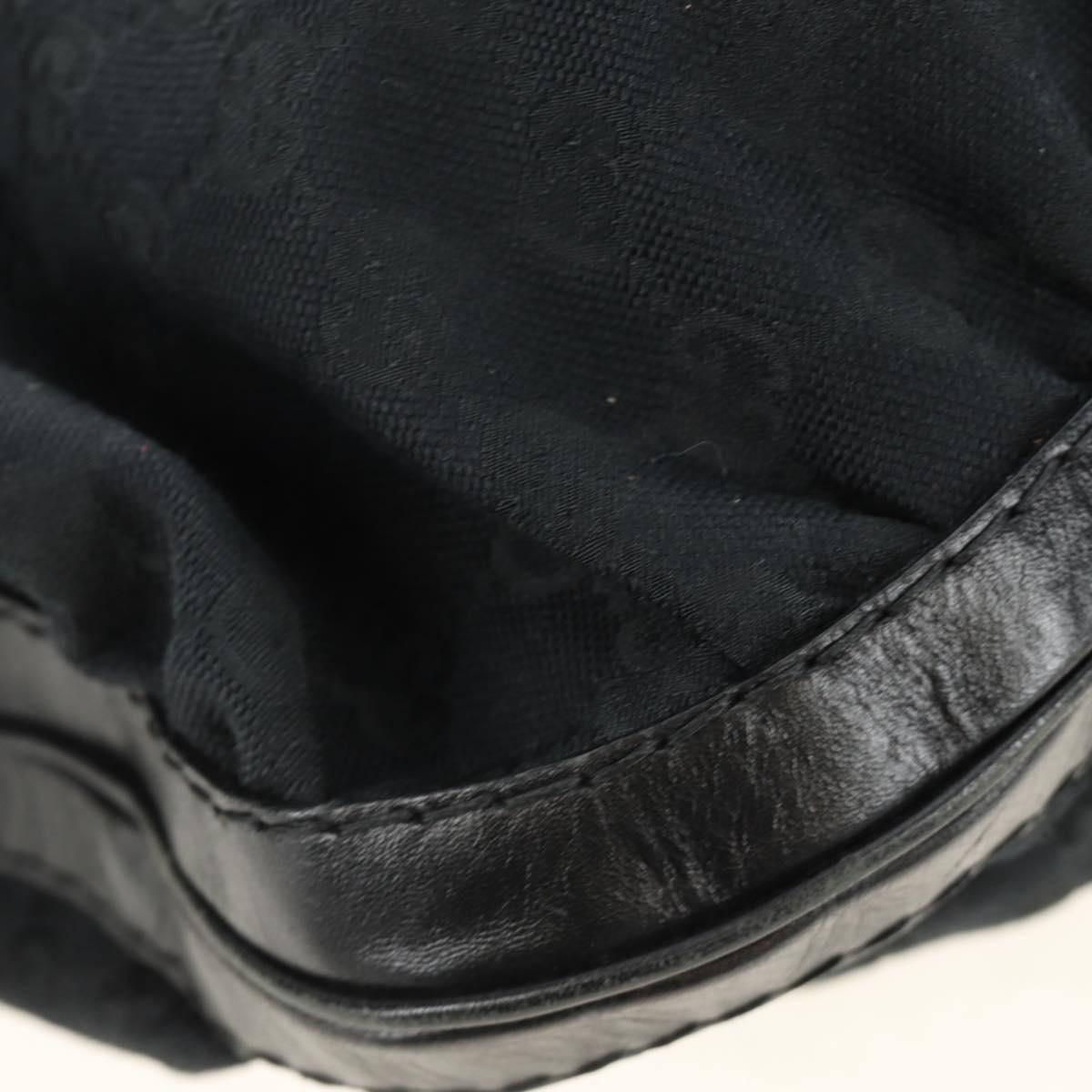 GUCCI GG Canvas Shoulder Bag Black Gold 189884 Auth 185693V