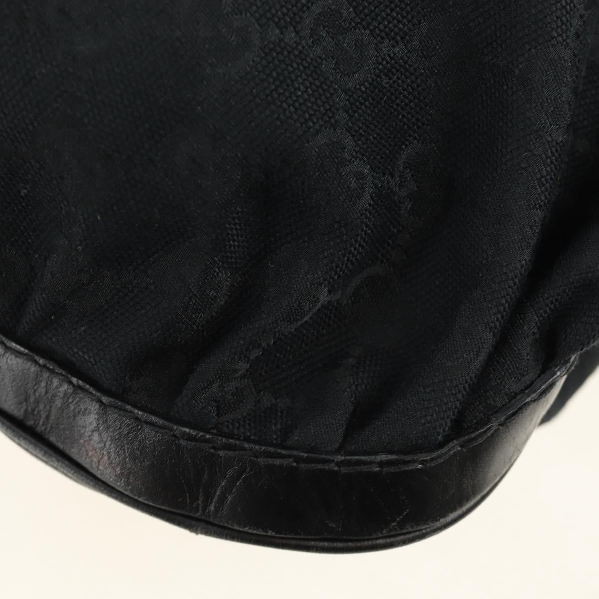 GUCCI GG Canvas Shoulder Bag Black Gold 189884 Auth 185693V