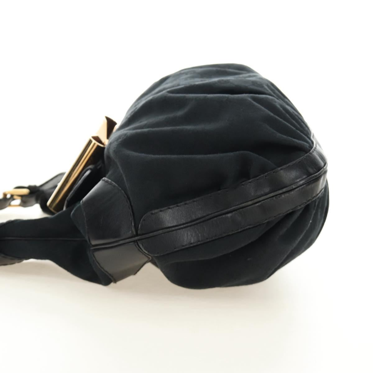 GUCCI GG Canvas Shoulder Bag Black Gold 189884 Auth 185693V