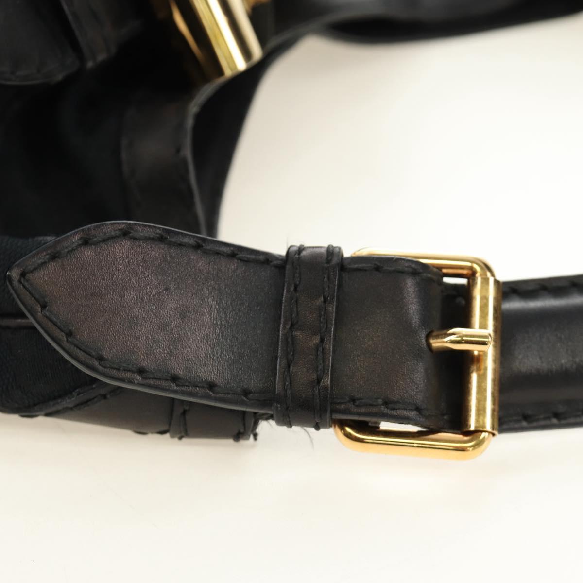 GUCCI GG Canvas Shoulder Bag Black Gold 189884 Auth 185693V