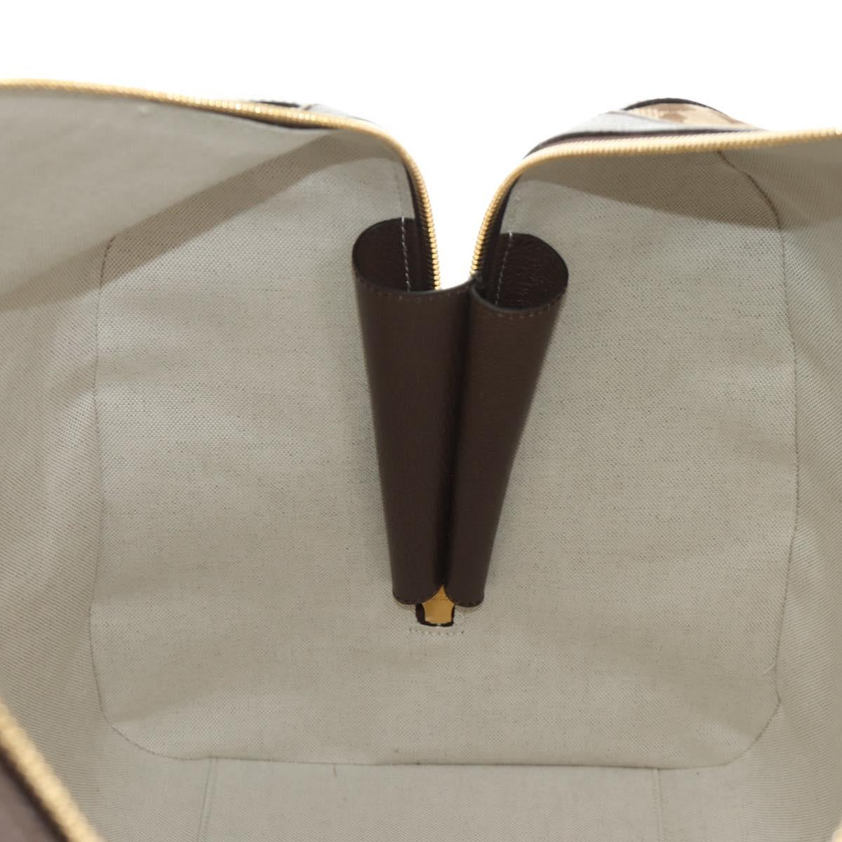GUCCI Jumbo GG Web Sherry Line Boston Bag 2way Beige Gold 696039 Auth 185694SM