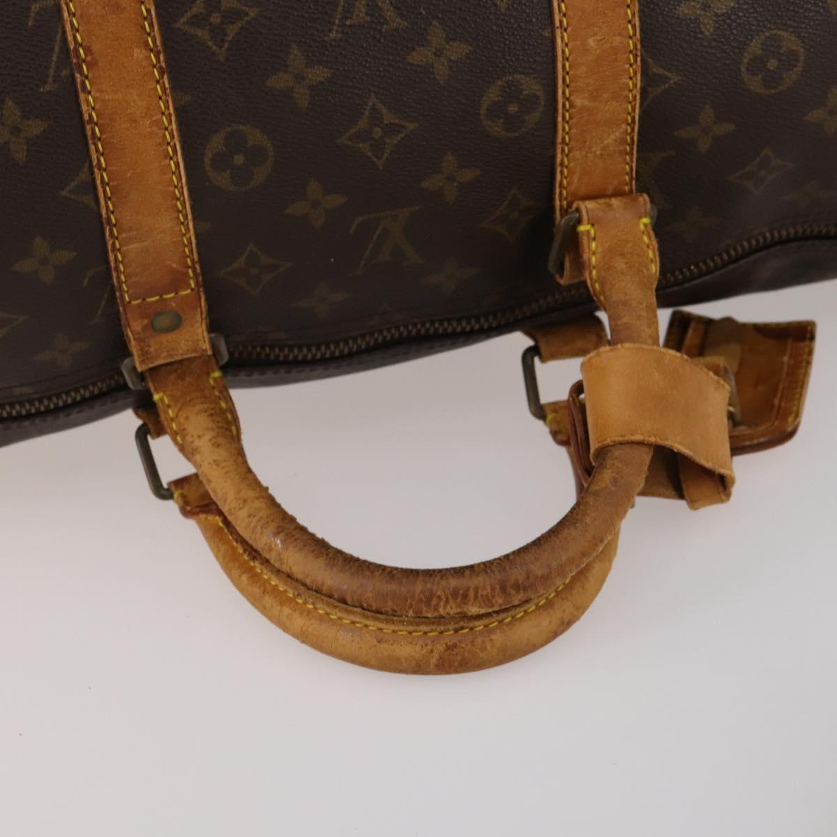 LOUIS VUITTON Monogram Keepall Bandouliere 55 Boston Bag M41414 LV Auth 185696