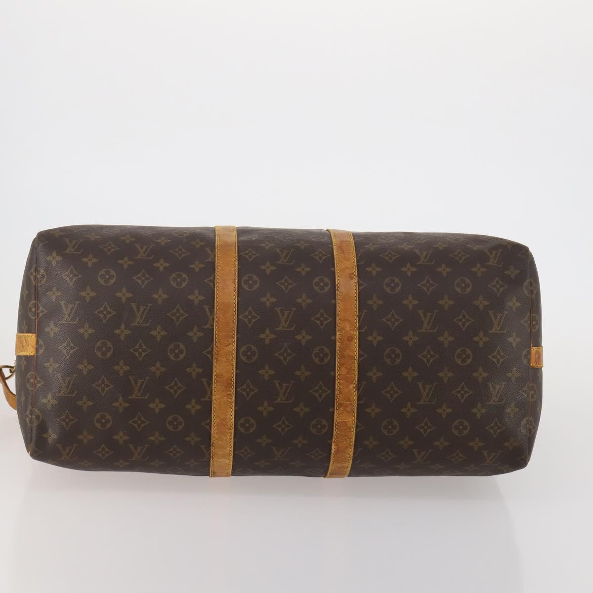 LOUIS VUITTON Monogram Keepall Bandouliere 55 Boston Bag M41414 LV Auth 185696