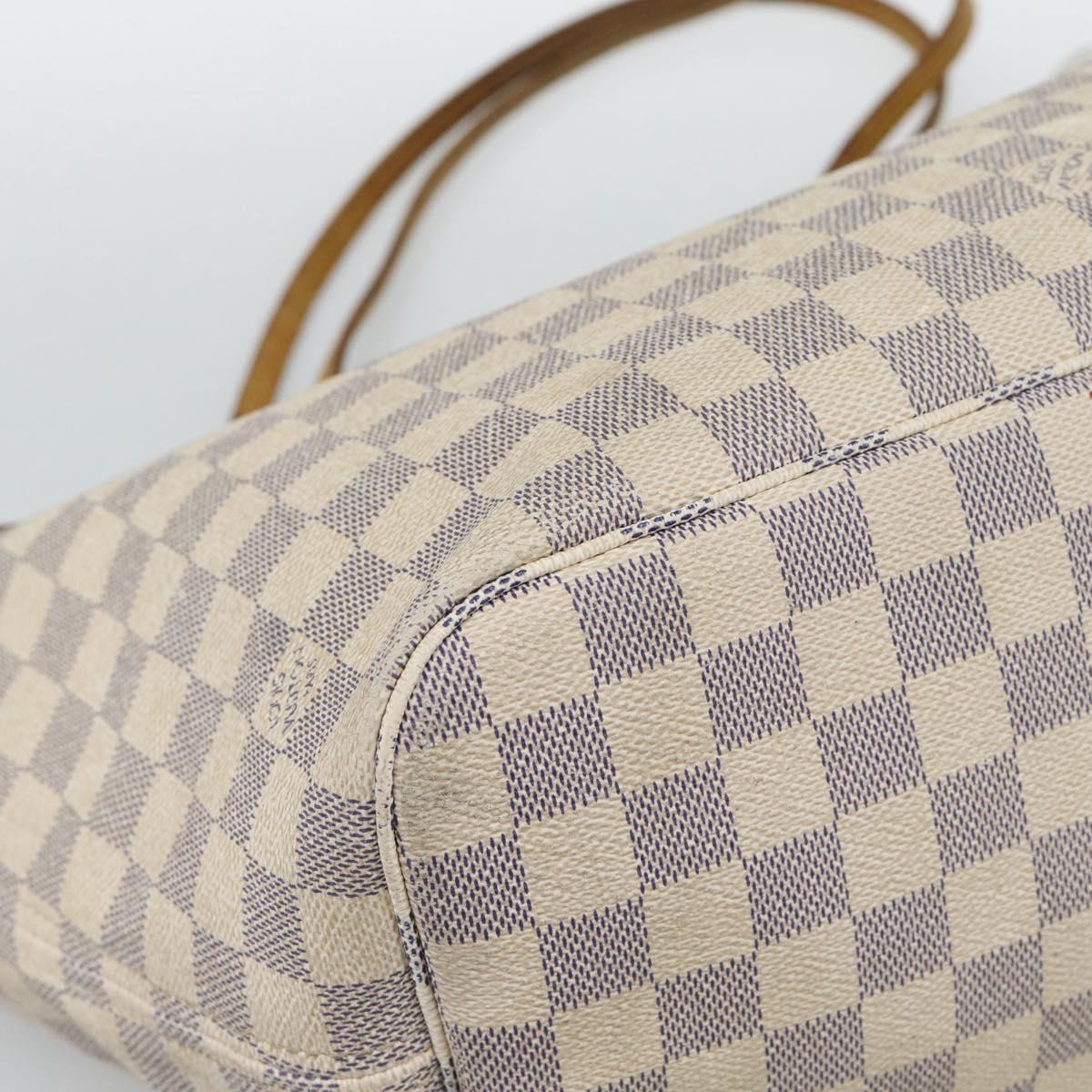 LOUIS VUITTON Damier Azur Neverfull MM Tote Bag N41605 LV Auth 185706A