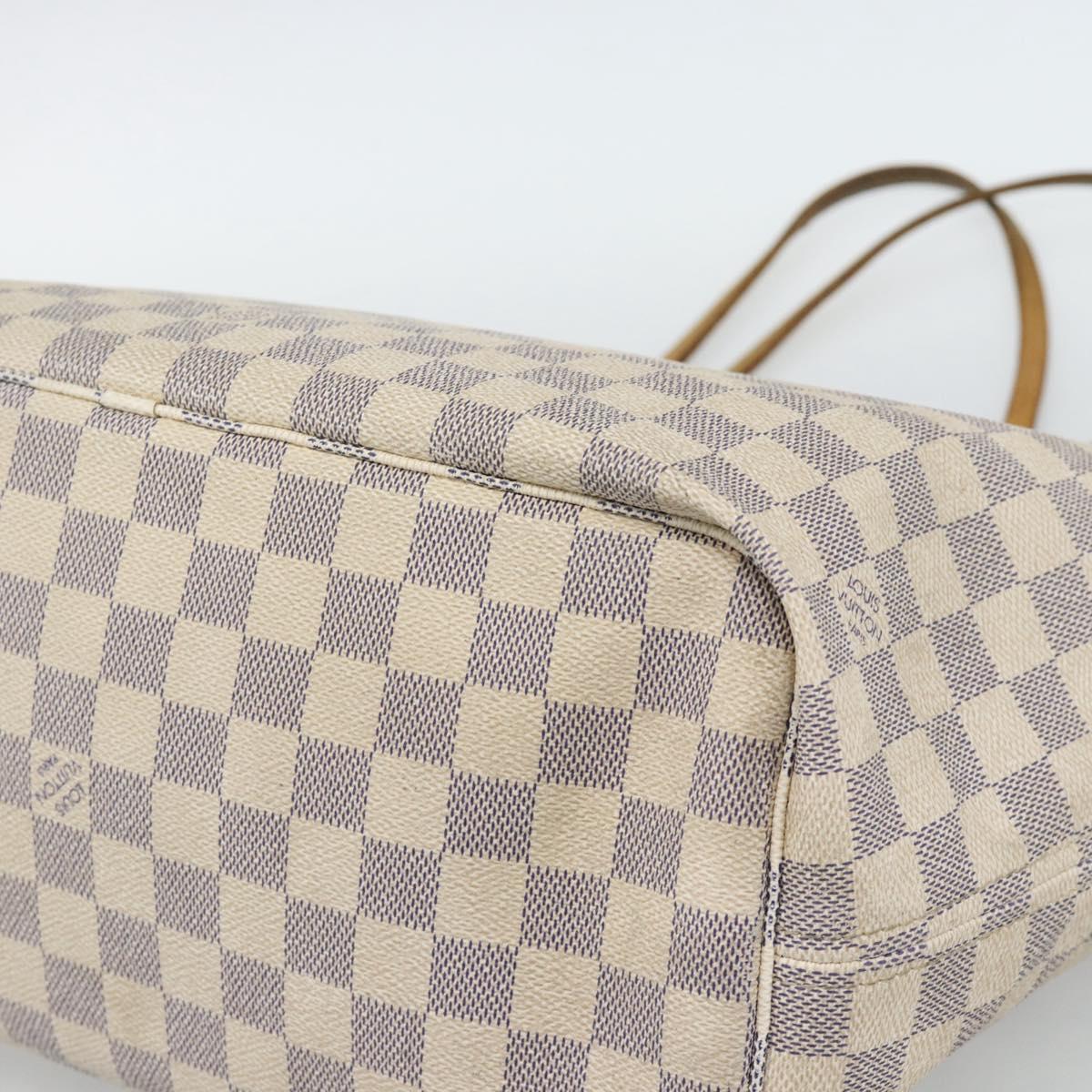 LOUIS VUITTON Damier Azur Neverfull MM Tote Bag N41605 LV Auth 185706A
