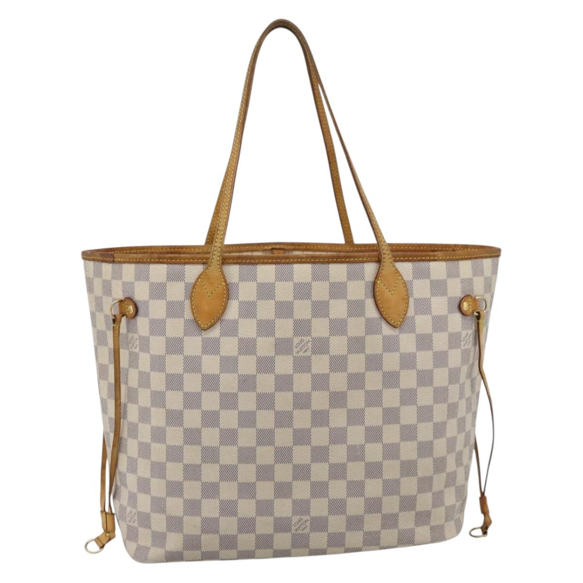 LOUIS VUITTON Damier Azur Neverfull MM Tote Bag N41605 LV Auth 185706A