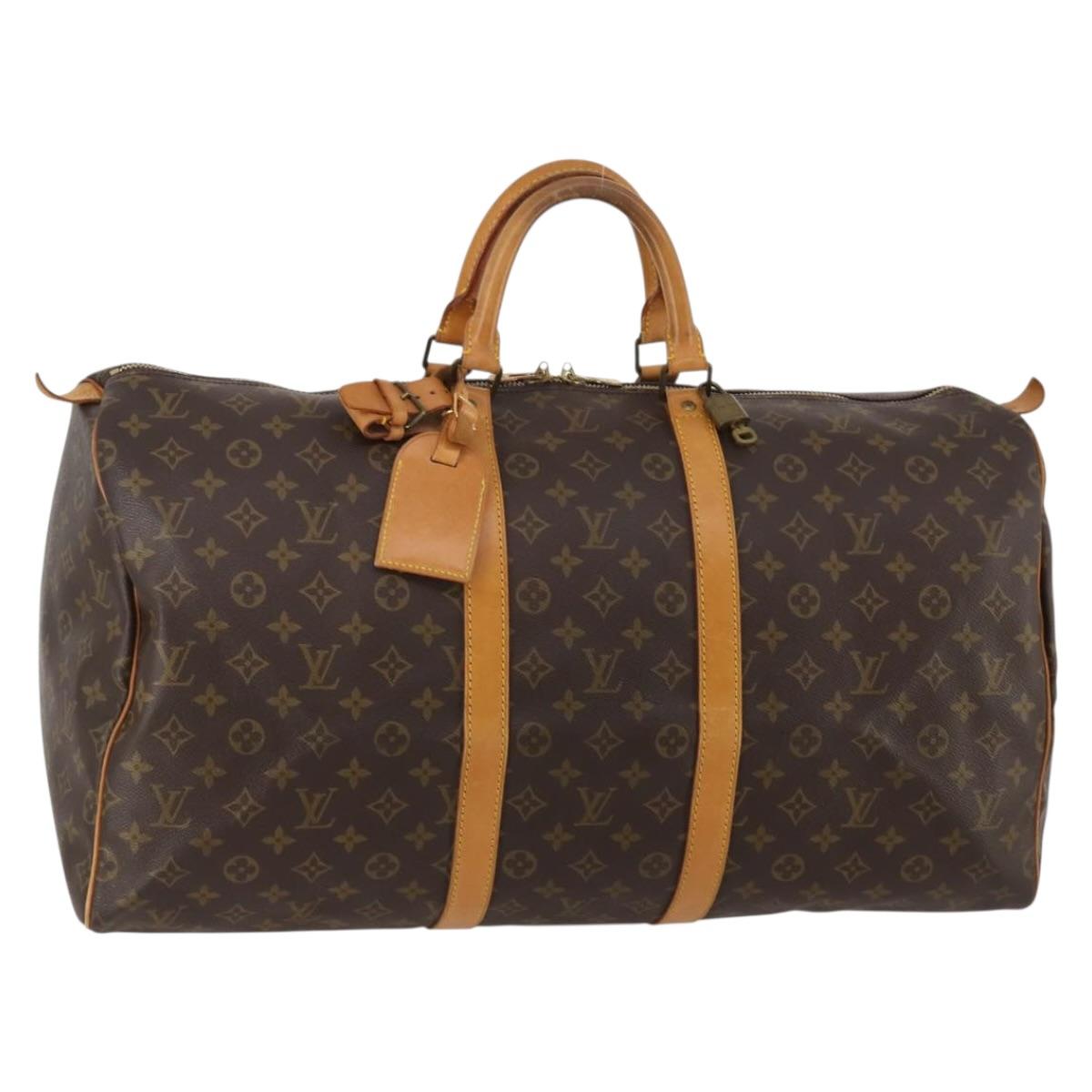 LOUIS VUITTON Monogram Keepall 55 Boston Bag M41424 LV Auth 185717A