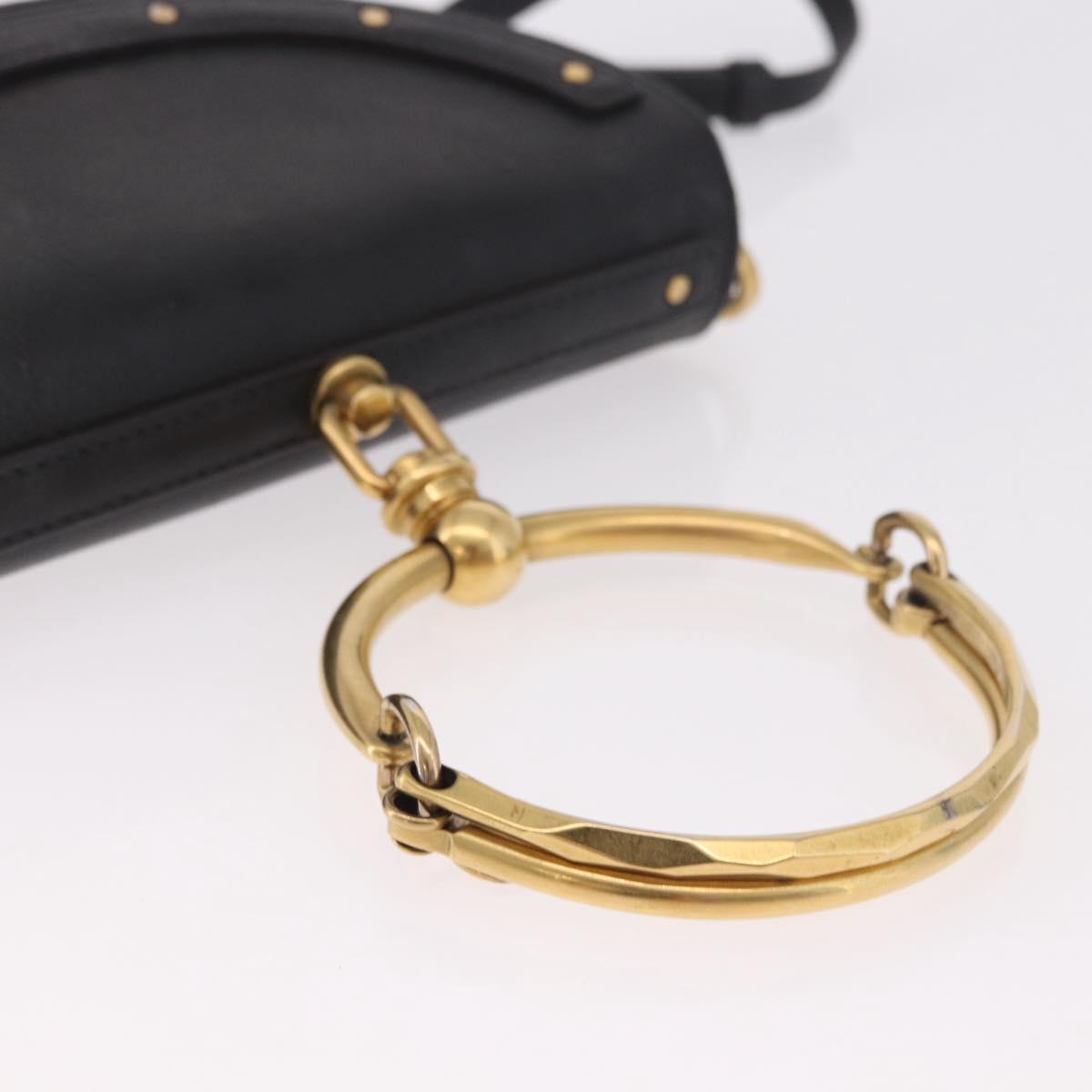 Chloe Nile Hand Bag Leather 2way Black Gold Auth 185727A
