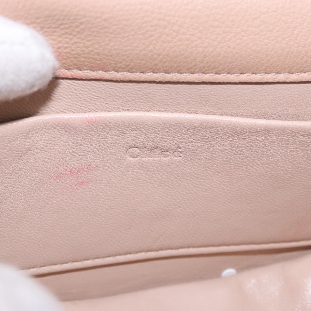 Chloe Nile Hand Bag Leather 2way Pink Gold Auth 185728A