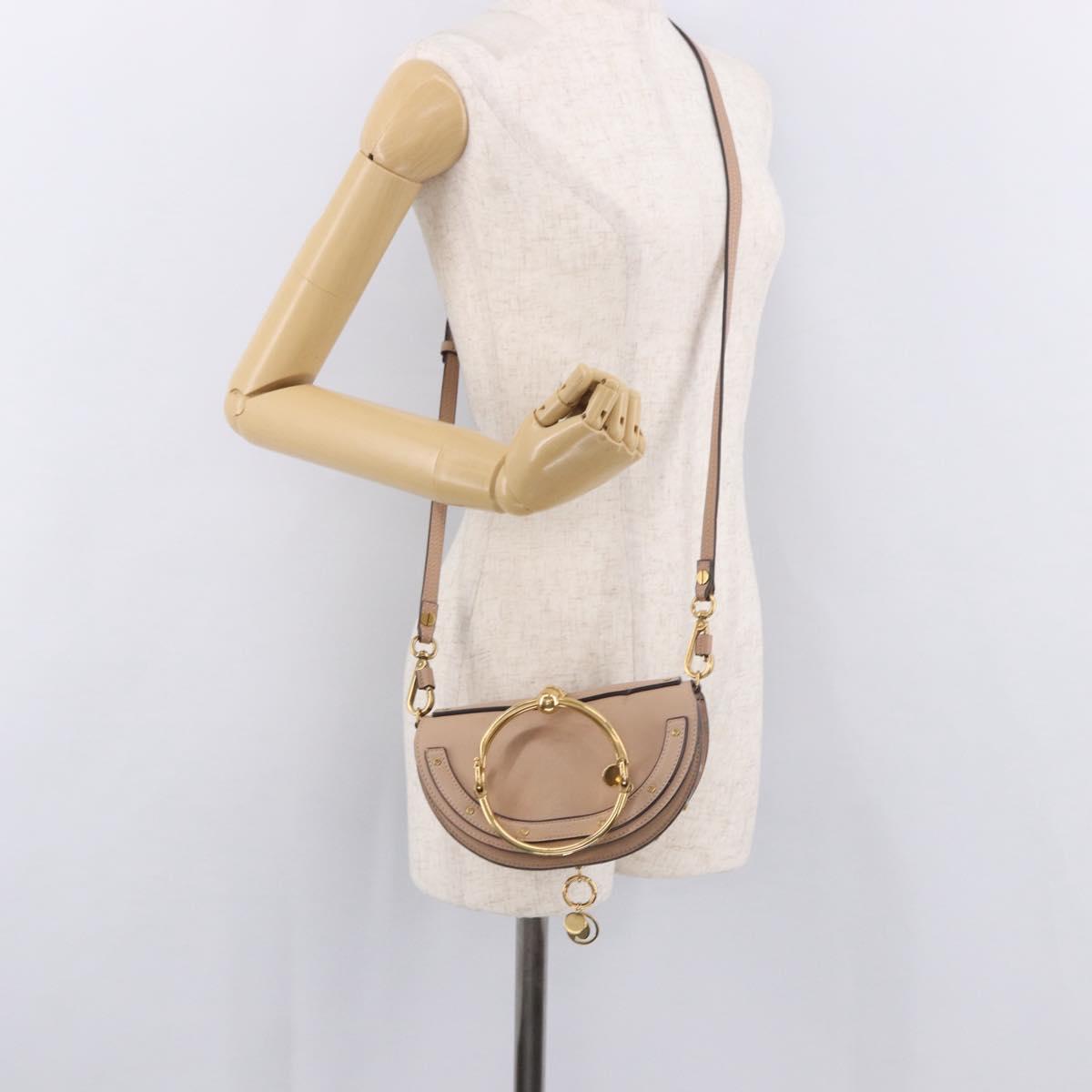 Chloe Nile Hand Bag Leather 2way Pink Gold Auth 185728A