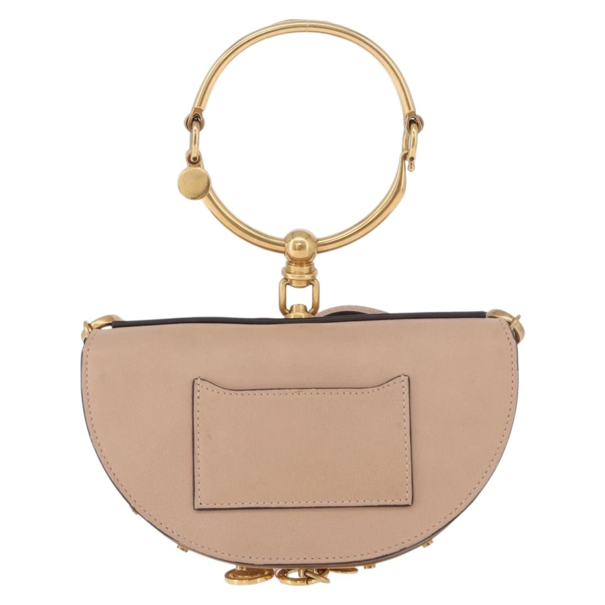 Chloe Nile Hand Bag Leather 2way Pink Gold Auth 185728A