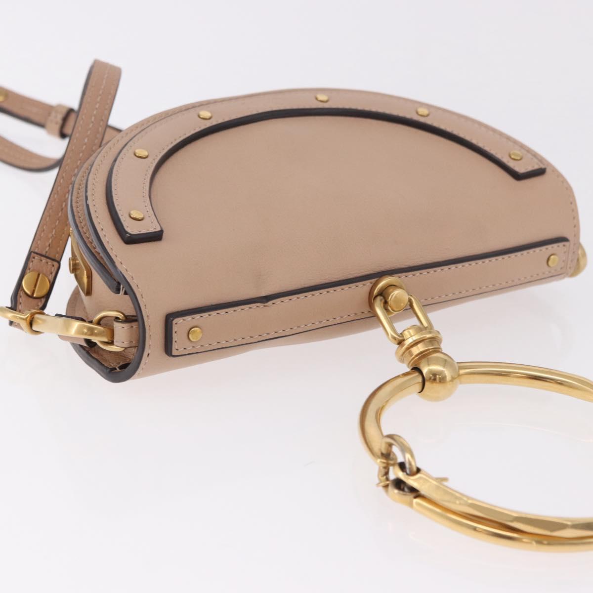Chloe Nile Hand Bag Leather 2way Pink Gold Auth 185728A