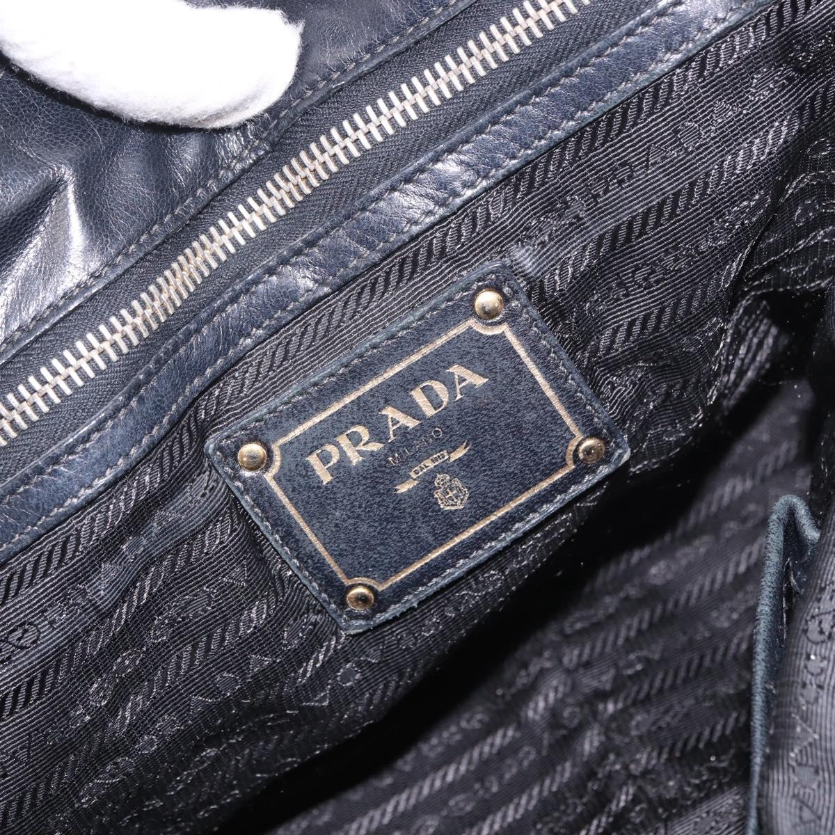PRADA Hand Bag Nylon 2way Black Gold Auth 185729