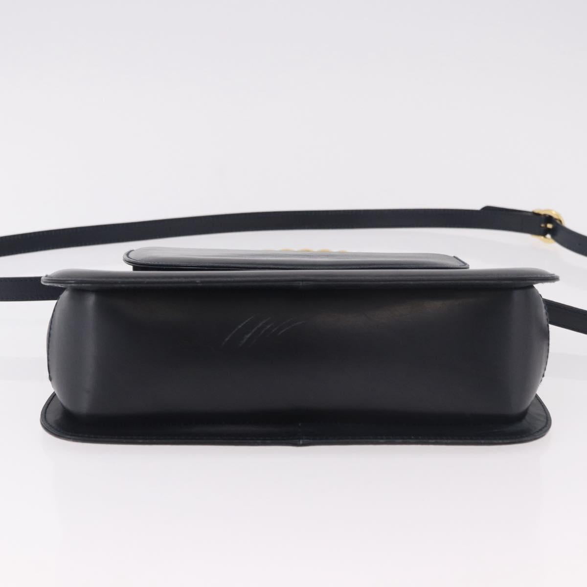 Salvatore Ferragamo Hand Bag Leather 2way Navy Gold Auth 185733A