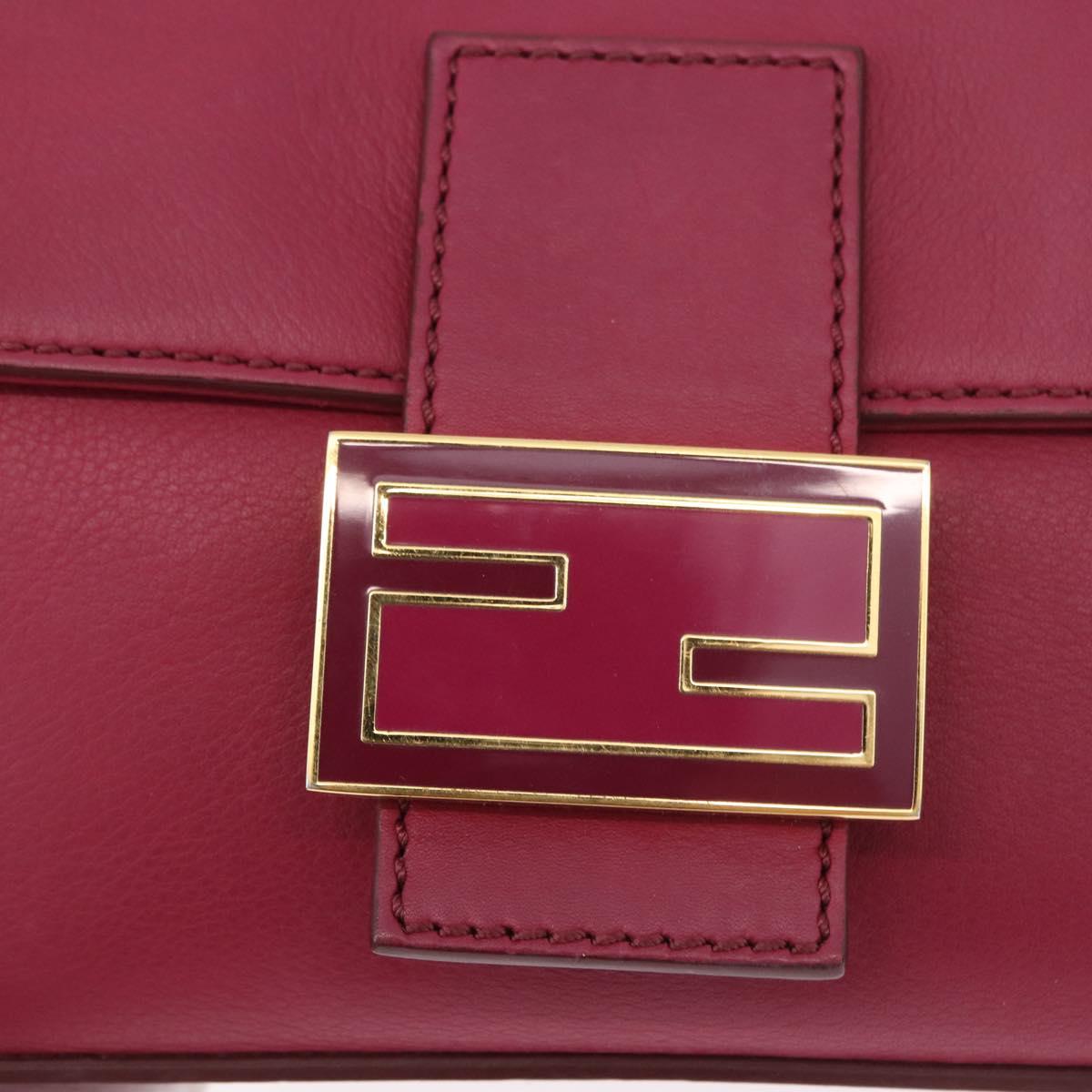 FENDI Mamma Baguette Shoulder Bag Leather Ivory Gold Auth 185734SAM