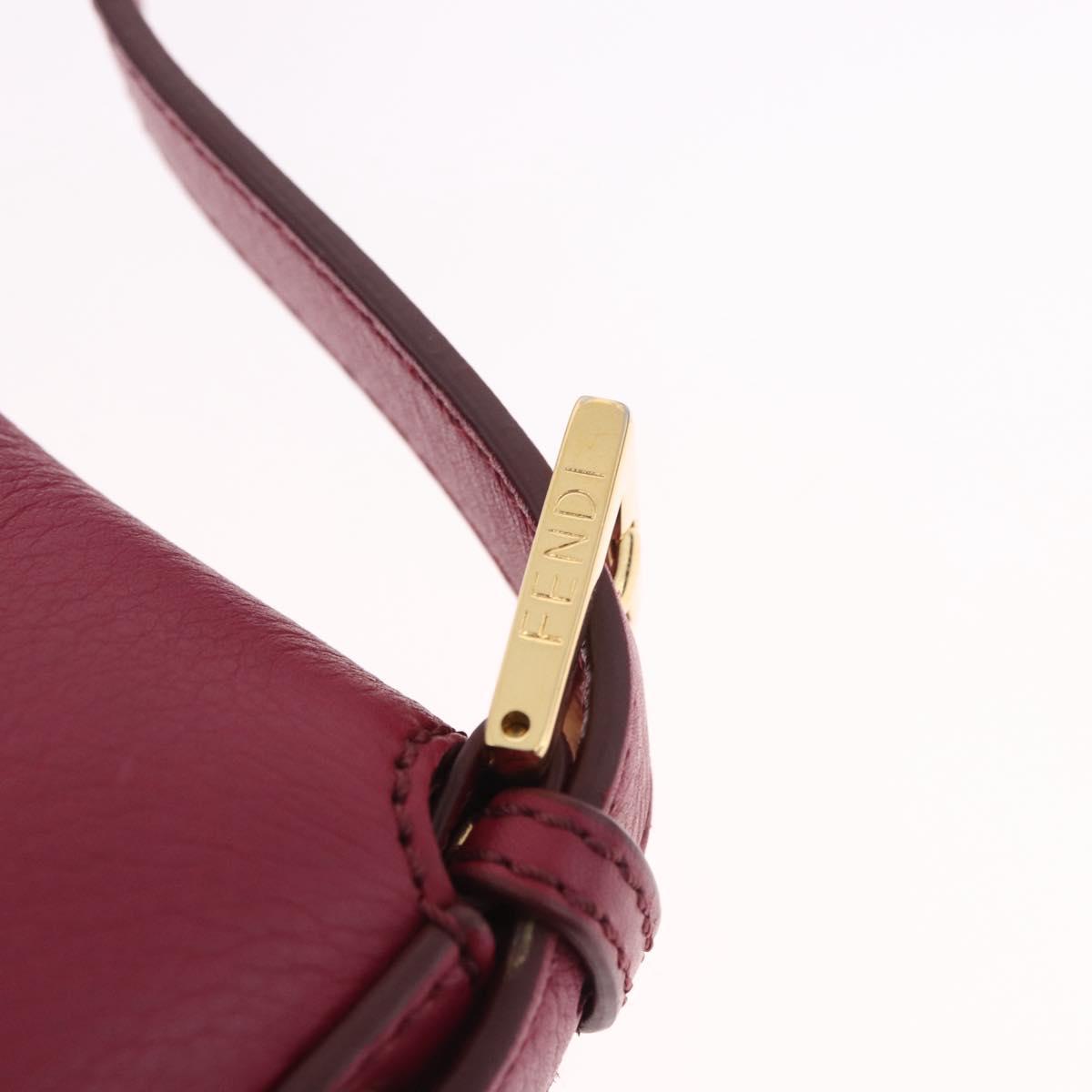 FENDI Mamma Baguette Shoulder Bag Leather Ivory Gold Auth 185734SAM