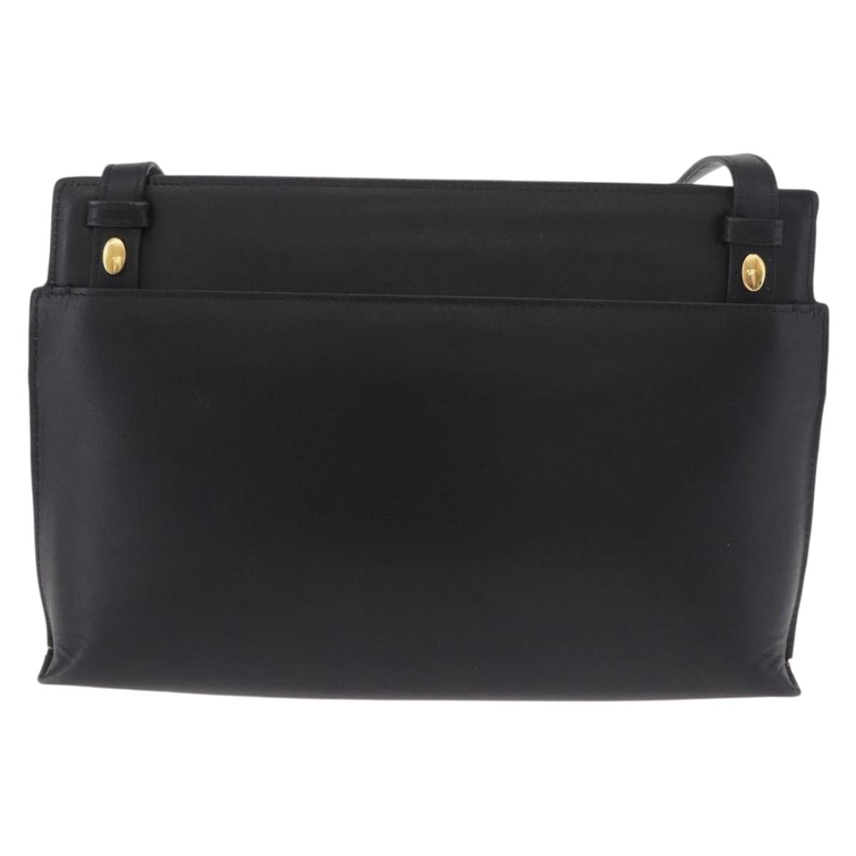 LOEWE Shoulder Bag Harako Leather Brown Gold Auth 185738A