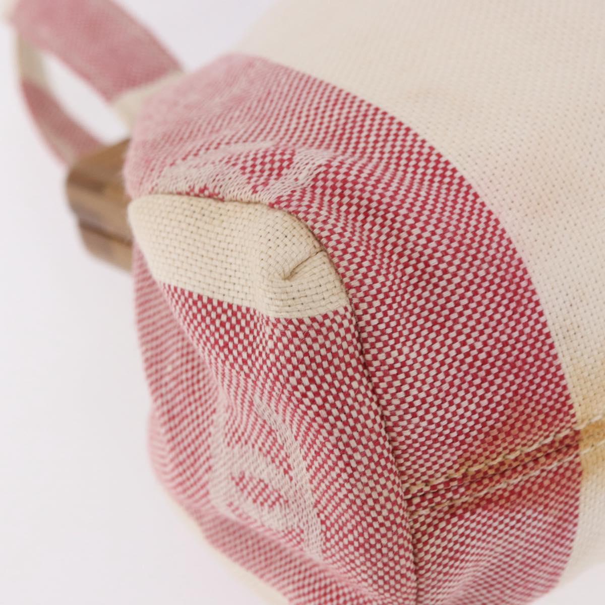 CHANEL Hand Bag Canvas Pink Gold CC Auth 185742A