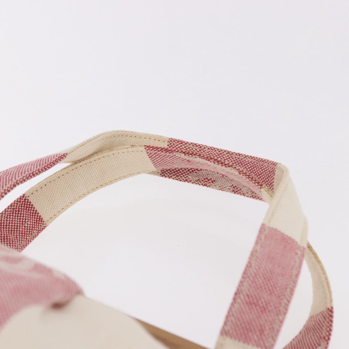 CHANEL Hand Bag Canvas Pink Gold CC Auth 185742A