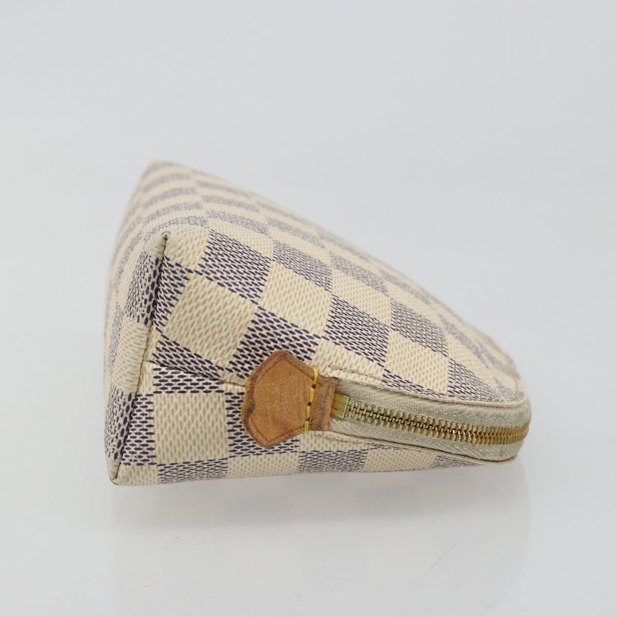 LOUIS VUITTON Damier Azur Pochette Cosmetic PM Pouch N60024 LV Auth 185747
