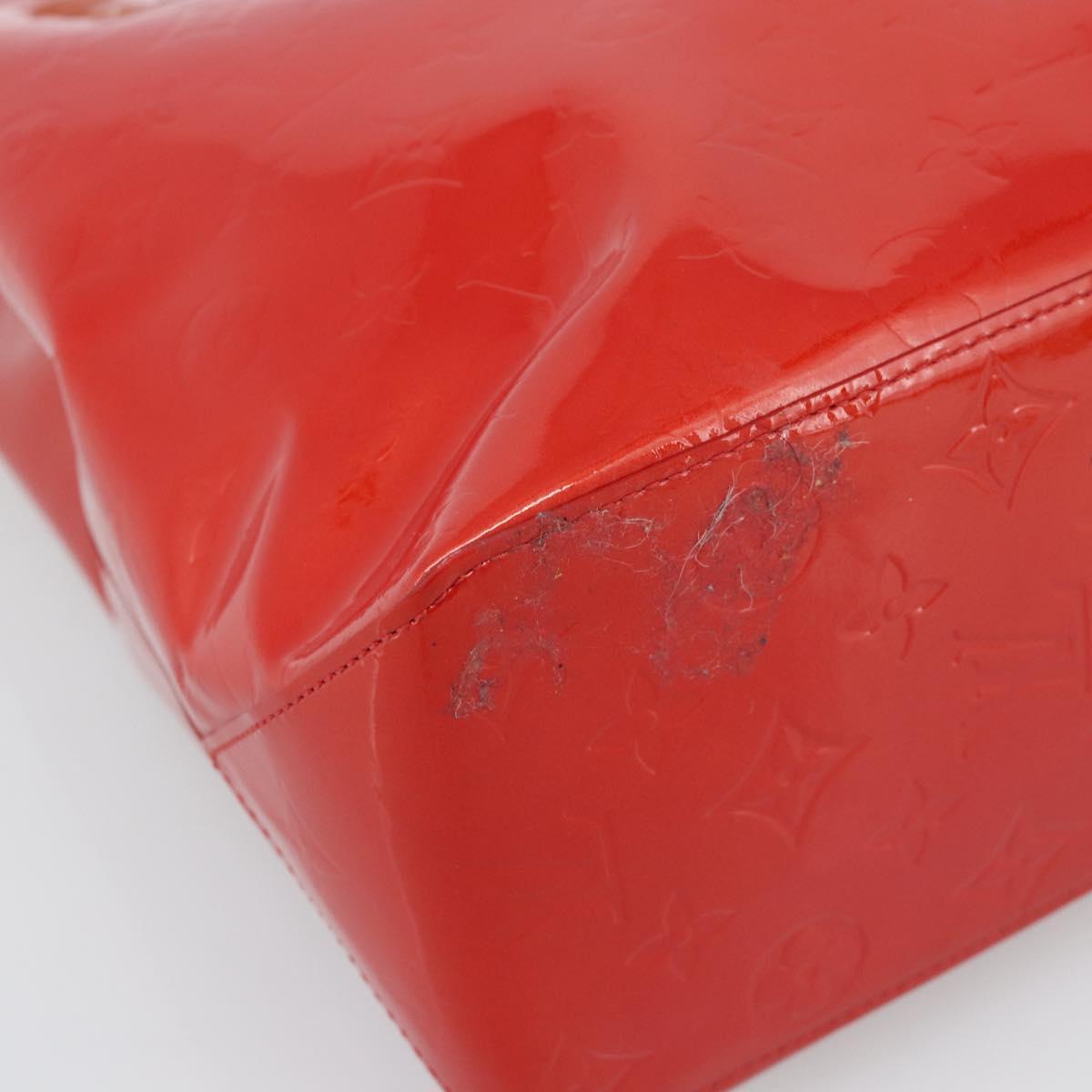 LOUIS VUITTON Monogram Vernis Reade MM Hand Bag Red Rouge M91086 LV Auth 185756